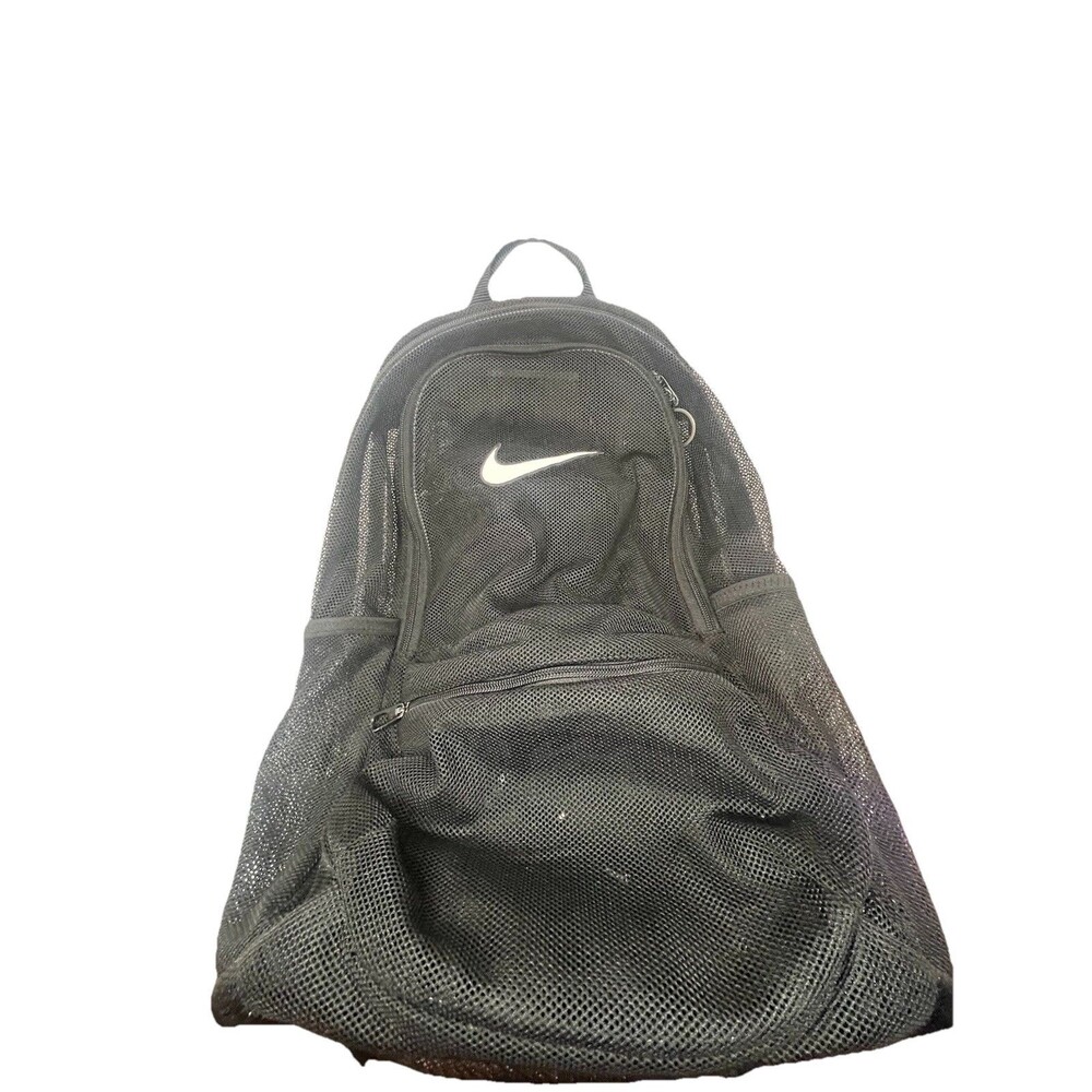 NIKE Brasilia Mesh Backpack 🎒 Black/Black/White, One Size